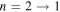 $n=2\to 1$