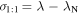 ${\sigma }_{1:1}=\lambda -{\lambda }_{{\rm{N}}}$
