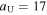 ${a}_{{\rm{U}}}=17$