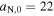 ${a}_{{\rm{N}},0}=22$