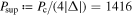 ${P}_{\sup }:= {P}_{{\rm{c}}}/(4| {\rm{\Delta }}| )=1416$