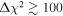 ${\rm{\Delta }}{\chi }^{2}\gtrsim 100$