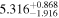 ${5.316}_{-1.916}^{+0.868}$