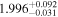 ${1.996}_{-0.031}^{+0.092}$