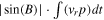 $| \sin (B)| \cdot \int ({v}_{r}p){dt}$