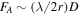 ${F}_{A}\sim (\lambda /2r)D$