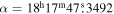 $\alpha ={18}^{{\rm{h}}}{17}^{{\rm{m}}}47\buildrel{\rm{s}}\over{.} 3492$