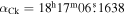 ${\alpha }_{\mathrm{Ck}}={18}^{{\rm{h}}}{17}^{{\rm{m}}}06\buildrel{\rm{s}}\over{.} 1638$