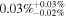 $0.03{ \% }_{-0.02 \% }^{+0.03 \% }$
