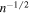 ${n}^{-1/2}$