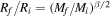 ${R}_{f}/{R}_{i}={({M}_{f}/{M}_{i})}^{\beta /2}$