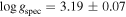 $\mathrm{log}{g}_{\mathrm{spec}}=3.19\pm 0.07$