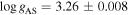 $\mathrm{log}{g}_{\mathrm{AS}}=3.26\pm 0.008$