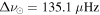 ${\rm{\Delta }}{\nu }_{\odot }=135.1\,\mu \mathrm{Hz}$