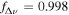 ${f}_{{\rm{\Delta }}\nu }=0.998$