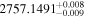 ${2757.1491}_{-0.009}^{+0.008}$
