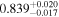 ${0.839}_{-0.017}^{+0.020}$