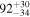 ${92}_{-34}^{+30}$