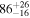 ${86}_{-16}^{+26}$