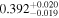 ${0.392}_{-0.019}^{+0.020}$
