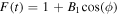 $F(t)=1+{B}_{1}\cos (\phi )$