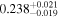 ${0.238}_{-0.019}^{+0.021}$