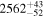${2562}_{-52}^{+43}$