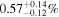 ${0.57}_{-0.12}^{+0.14} \% $