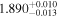 ${1.890}_{-0.013}^{+0.010}$