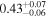 ${0.43}_{-0.06}^{+0.07}$