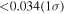 $\lt 0.034(1\sigma )$