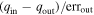 $({q}_{\mathrm{in}}-{q}_{\mathrm{out}})/{\mathrm{err}}_{\mathrm{out}}$