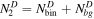 ${N}_{2}^{D}={N}_{\mathrm{bin}}^{D}+{N}_{{bg}}^{D}$