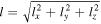 $l=\sqrt{{l}_{x}^{2}+{l}_{y}^{2}+{l}_{z}^{2}}$