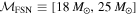 ${{ \mathcal M }}_{\mathrm{FSN}}\equiv [18\,{M}_{\odot },25\,{M}_{\odot }]$
