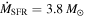${\dot{M}}_{\mathrm{SFR}}=3.8\,{M}_{\odot }$