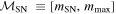 ${{ \mathcal M }}_{\mathrm{SN}}\,\equiv [{m}_{\mathrm{SN}},{m}_{\max }]$