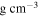 ${\rm{g}}\,{\mathrm{cm}}^{-3}$