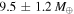 $9.5\pm 1.2\,{M}_{\oplus }$