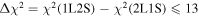 ${\rm{\Delta }}{\chi }^{2}={\chi }^{2}(1{\rm{L}}2{\rm{S}})-{\chi }^{2}(2{\rm{L}}1{\rm{S}})\leqslant 13$