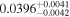 ${0.0396}_{-0.0042}^{+0.0041}$
