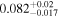 ${0.082}_{-0.017}^{+0.02}$
