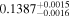 ${0.1387}_{-0.0016}^{+0.0015}$