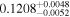 ${0.1208}_{-0.0052}^{+0.0048}$