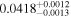 ${0.0418}_{-0.0013}^{+0.0012}$