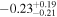 $-{0.23}_{-0.21}^{+0.19}$