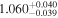 ${1.060}_{-0.039}^{+0.040}$