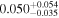 ${0.050}_{-0.035}^{+0.054}$