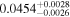 ${0.0454}_{-0.0026}^{+0.0028}$