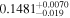 ${0.1481}_{-0.019}^{+0.0070}$
